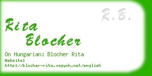 rita blocher business card